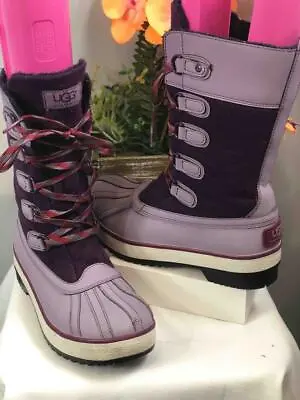 UGG AUSTRALIA Women's Baroness Lace-up Purple Mid-top Boots #1001743 US 6/ EU 37 • $76.49