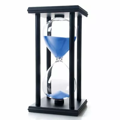 60 Minutes Hourglass Timer Finest Wood Elegant Glass Sand Clock 8 X 4 X 4 Inch • $34.43