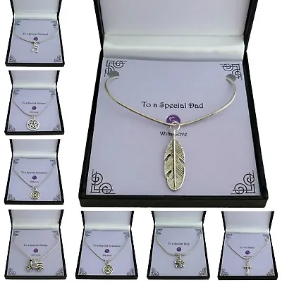 Gift Boxed Necklaces For Men Boys. Scooter Feather Celtic Tree Wing Etc • £8.99