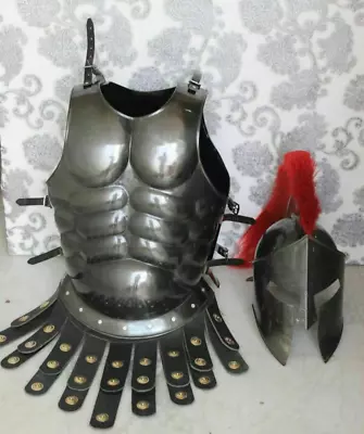 Gladiator Roman Maximus Style Helmet Armor With Spikes Costume W/ Muscle Jacket • $199