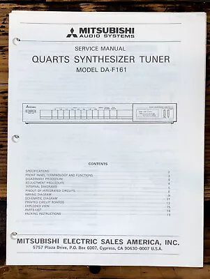 Mitsubishi DA-F161 Tuner Service Manual *Original* • $14.97