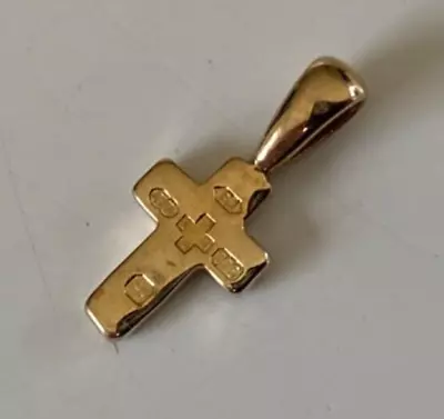 Tiny Solid 9ct Gold Cross Millenium Hallmarks • $111.83