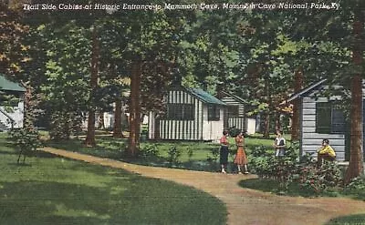 Vintage Postcard Trailside Cabins Mammoth Cave Entrance National Park Kentucky • $7.99