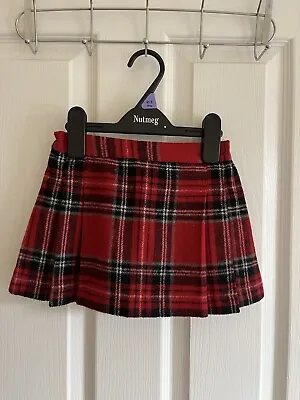 Next Baby Girl Red Tartan Checked Pleated Skirt 12-18 Months • £7