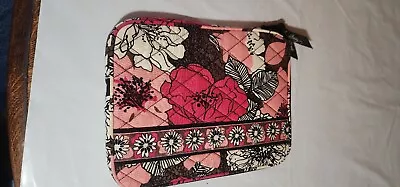 Vera Bradley Black Pink Fushia Floral Zipper Make Up Bag • $16.99