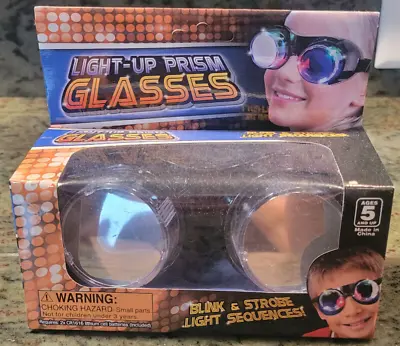 Light Up Mad Scientist Steampunk Black Aviator Goggles Halloween Glasses • $16.50