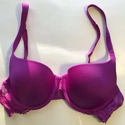 Calvin Klein Seductive Comfort Push Up Underwire Bra  F3274  34B Purple/Fuchsia • £15.19