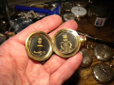 Rare-1840s-4-photo-dags--10kt. Gold Inserts- And Gold Fill Photo Locket Jewelry • $269.99