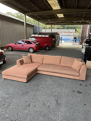 Anthropologie Edlyn Terracotta Linen Chaise Sofa £3000+ • £1999