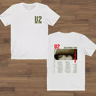 U2 War USA Spring Tour New Shirt Short Sleeve U2 Rock Band Shirt Size S-5XL • $23.99