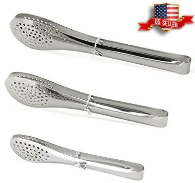 $9.99 • Buy Stainless Steel Kitchen Tongs Serving Utensils BBQ Tongs For Cooking Heavy Duty