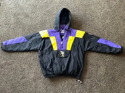 MINNESOTA VIKINGS 90s Pro Line STARTER Jacket VTG Hooded Pullover Puffer Mens XL • $119.99