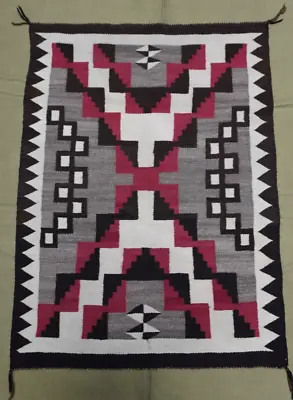 3' X 4'3  Antique Navajo X Design Native American Indian Wool Hand Made Rug • £1495.96