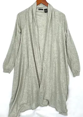 Moda International Open Drape Front Cardigan Sweater Small Womens Gray • $20