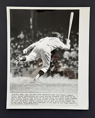 Vintage 1961 Mickey Mantle AP Wire Photo New York Yankees MLB Photograph • $14.95