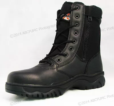 NIB Men's Tactical Boots 8  Black Combat Military Work Shoes Zipper Sizes:6-15  • $39.50