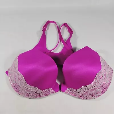 Victorias Secret 34c Push Up Pigeonnant Bra Purple / Pink Lace Free Shipping  • $17.99