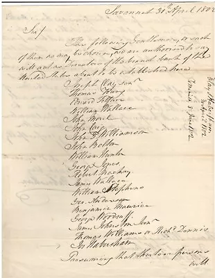 Handwritten Document Signed By Joseph Habersham And Joseph Clay In 1802 W/ COA • $850