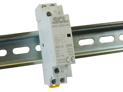 Din Rail Modular Contactor 25 Amp 2 Pole Normally Open 240v Coil • £10.33