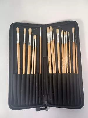 Swallow 16 Paint Brush Set In Zipped Case Light Wear Good Condition D27 Y662 • £5.95