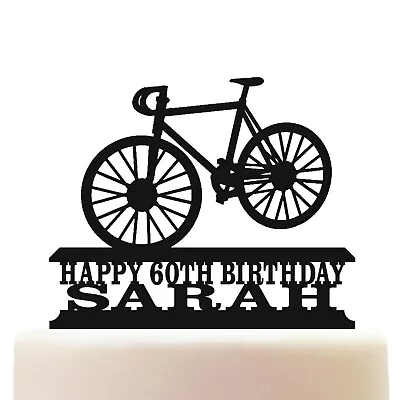 Personalised Acrylic Vintage 80s Eighties Road Bike Cake Topper Decoration • £10.75