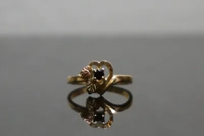 Vintage Black Hills Gold 10k Garnet Ring Size 6.75~ Estate Jewelry • $145