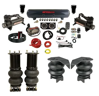 $1649.88 • Buy Complete Air Ride Suspension Kit 3/8  Manifold Bags 480 Black For 07-18 Chev 2wd
