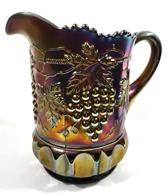 $185 • Buy Antique Northwood Amethyst Carnival Glass Grape & Cable Pitcher And Tumblers 4