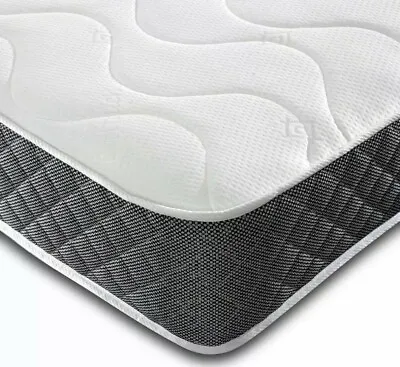 £83.82 • Buy New MEMORY FOAM SPRUNG QUILTED MATTRESS.3FT.SINGLE.4FT.4ft6 Double.5Ft.6FT!!