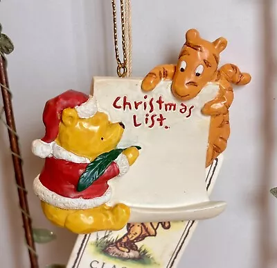 VTG Disney Classic Pooh “Pooh & Tigger Making Wish List” Christmas Ornament 2x2 • $20.99