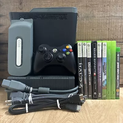 Microsoft Xbox 360 60GB HDD White Console Bundle W/OEM Controller 9 Games Works • $109.99