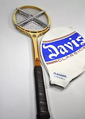 TAD Davis Classic Clasiden With Cover Vintage Wood Tennis Racket 3L Pristine • $59