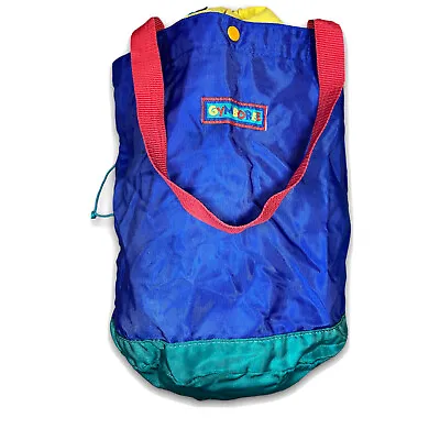 Vintage Primary Color Block School Duffel Rucksack 2 Strap Shoulder Bag Gymboree • $24.99