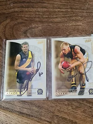 Richmond Tigers Signed Cards Greg Stafford +matthew Knights • $10