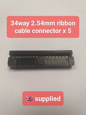 34way IDC Socket Plug Ribbon Cable Connector  0.1  2.54mm Pitch X 5 • £3.15