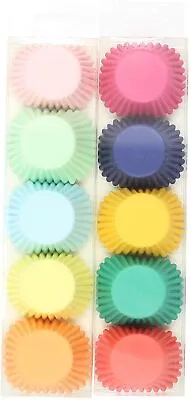 200 Mini Cupcake Cases Baking Muffin Cake Petits Fours 10 Assorted Colours Mixed • £4.99