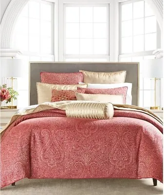 New Hotel Collection Classic Regal Paisley Red Full / Queen Duvet Cover 631A AW • $150.19