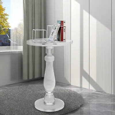 Acrylic Clear End Table Round Modern Side Table For Living Room Decoration • $134