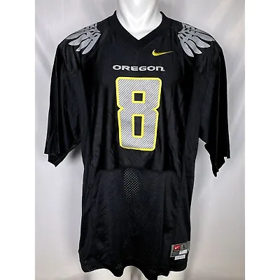 Marcus Mariota #8 Oregon Ducks Nike Team Black Football Jersey Men's LARGE • $129.99