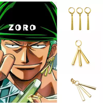 Anime One Piece Roronoa Zoro Ear Clip Earrings Metal Pendant Gifts Cosplay • $8.70