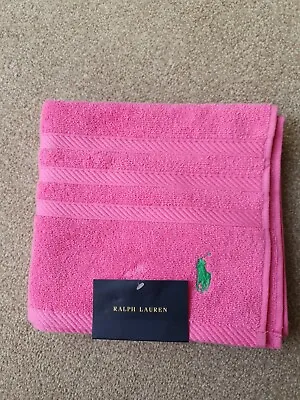 Reduced New Ralph Lauren Cotton Hand Towel 35.5in X 19in 3b Player Pink • £18.99