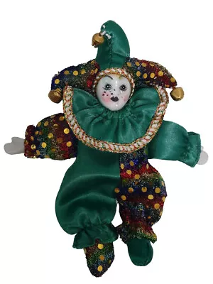 Green Jester Doll Magnet Ornament Party Favor Mardi Gras • $8.49