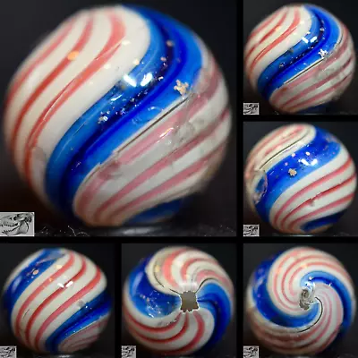 Handmade Mica Peppermint Swirl Marble 11/16 In Near Mint- Polished S1050 • $139.95