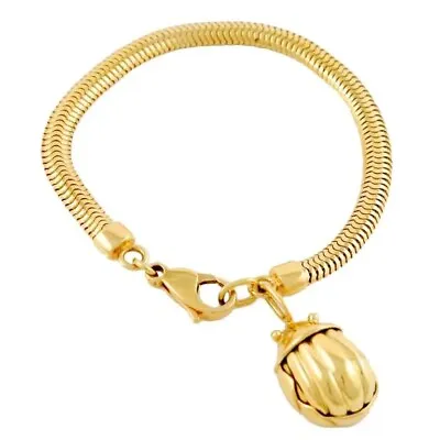TIFFANY & CO. 18ct Yellow Gold Scarab Lady Bug Snake Link Bracelet Heavy 29.1g • £2750