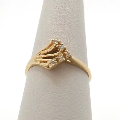 14k Gold Diamond V Chevron Ring Cupids Arrow • $217.55