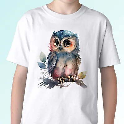 Owl T Shirt Tee Bird Top Animal Paint Art Gift Mens Womens Kids Baby Sizes • £9.99