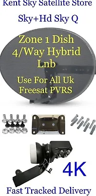 4/Way Hybrid Lnb Zone 1 Sky Satellite Dish Sky Q Sky+Hd All Uk Freesat Pvrs 🔥 • £44.99