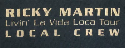 Ricky Martin Local Crew RARE ORIG 2000 XL Shirt Livin La Vida Loca Tour VTG Rock • $24.99