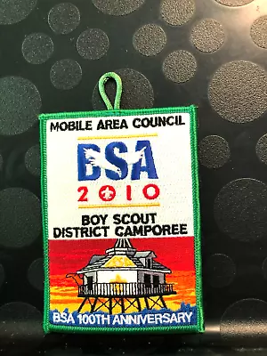 BSA MOBILE AREA COUNCIL 2010 BOY SCOUT DISTRICT CAMPOREE 100th ANN PATCH • $6.92