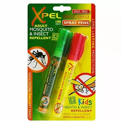 Xpel Adult & Kids Mosquito & Insect Repellent Travel Spray Pens Tropical Formula • £2.99